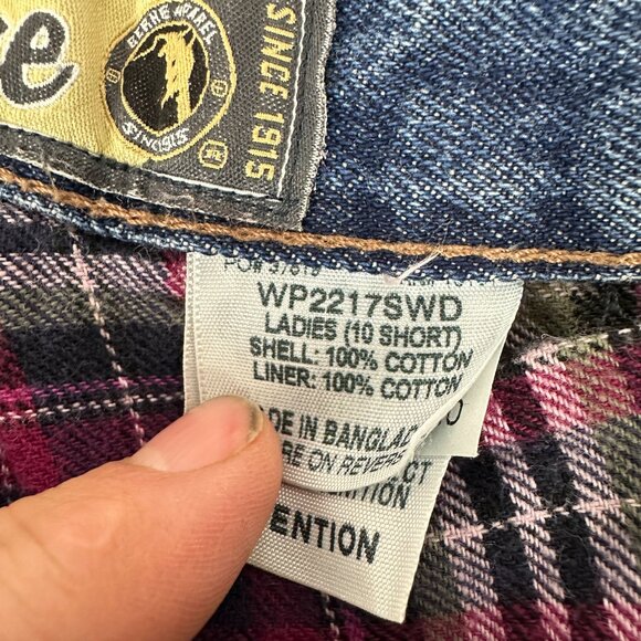 Berne Womens Flannel-Lined Denim Jeans Size 10 100% Cotton Blue - Picture 4 of 7